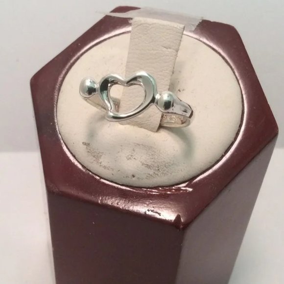 Tiffany & Co Silver Open Heart Peretti Band Ring Size 5.5 - Picture 1 of 7